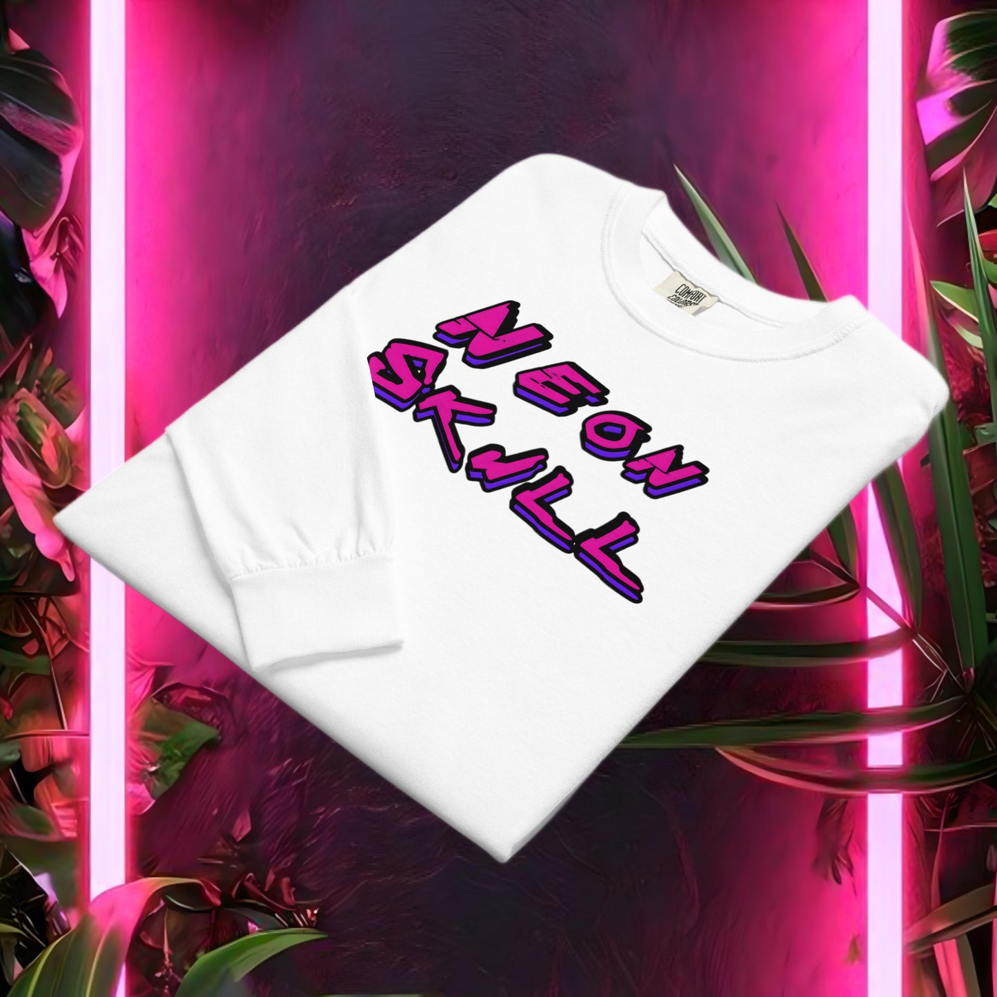 Neon Skull Long Sleeve TShirt (Unisex) - Original