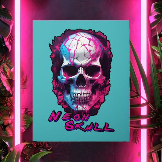 Neon Skull Metal Prints (Glossy)