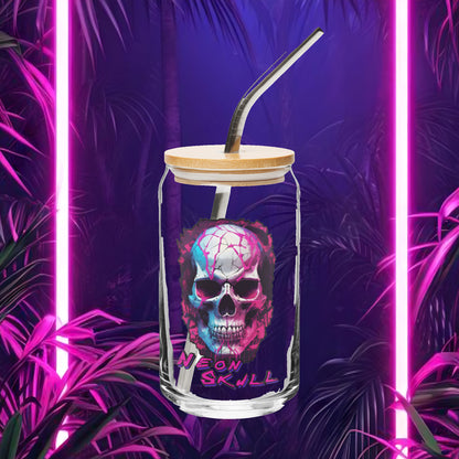 Neon Skull Rum Glass