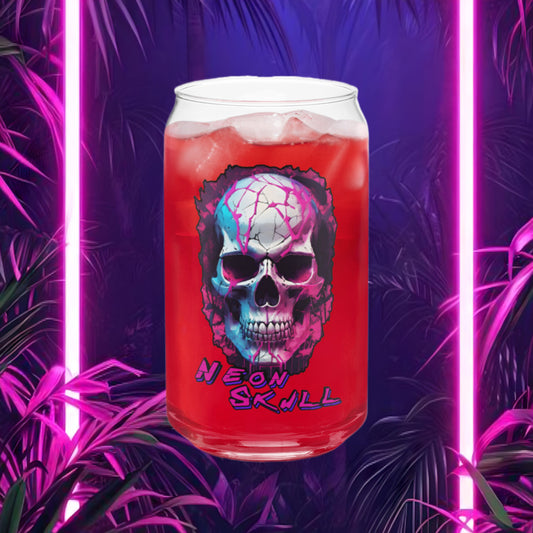 Neon Skull Rum Glass