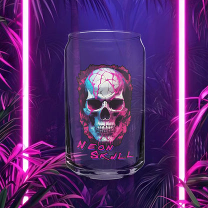 Neon Skull Rum Glass
