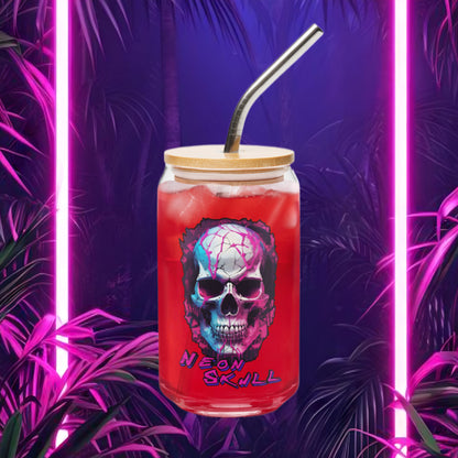 Neon Skull Rum Glass